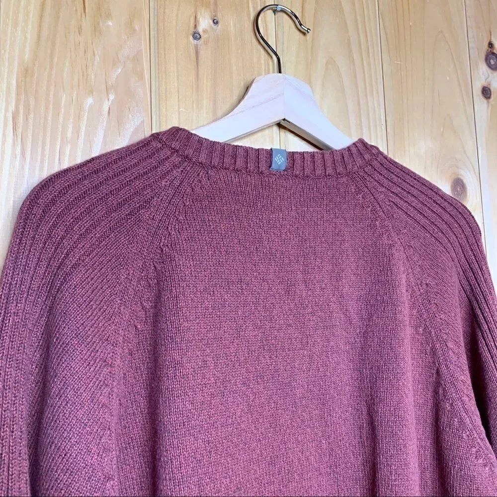 Columbia ROC V neck sweater burgundy size L
